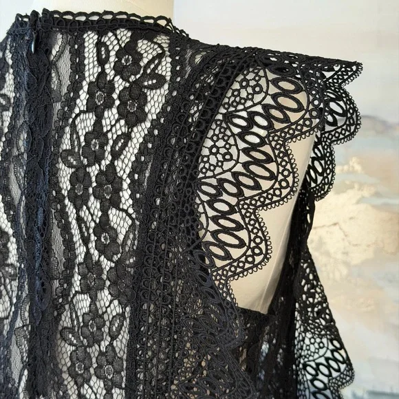 NWT Zara Black Lace Top - Picture 8 of 16